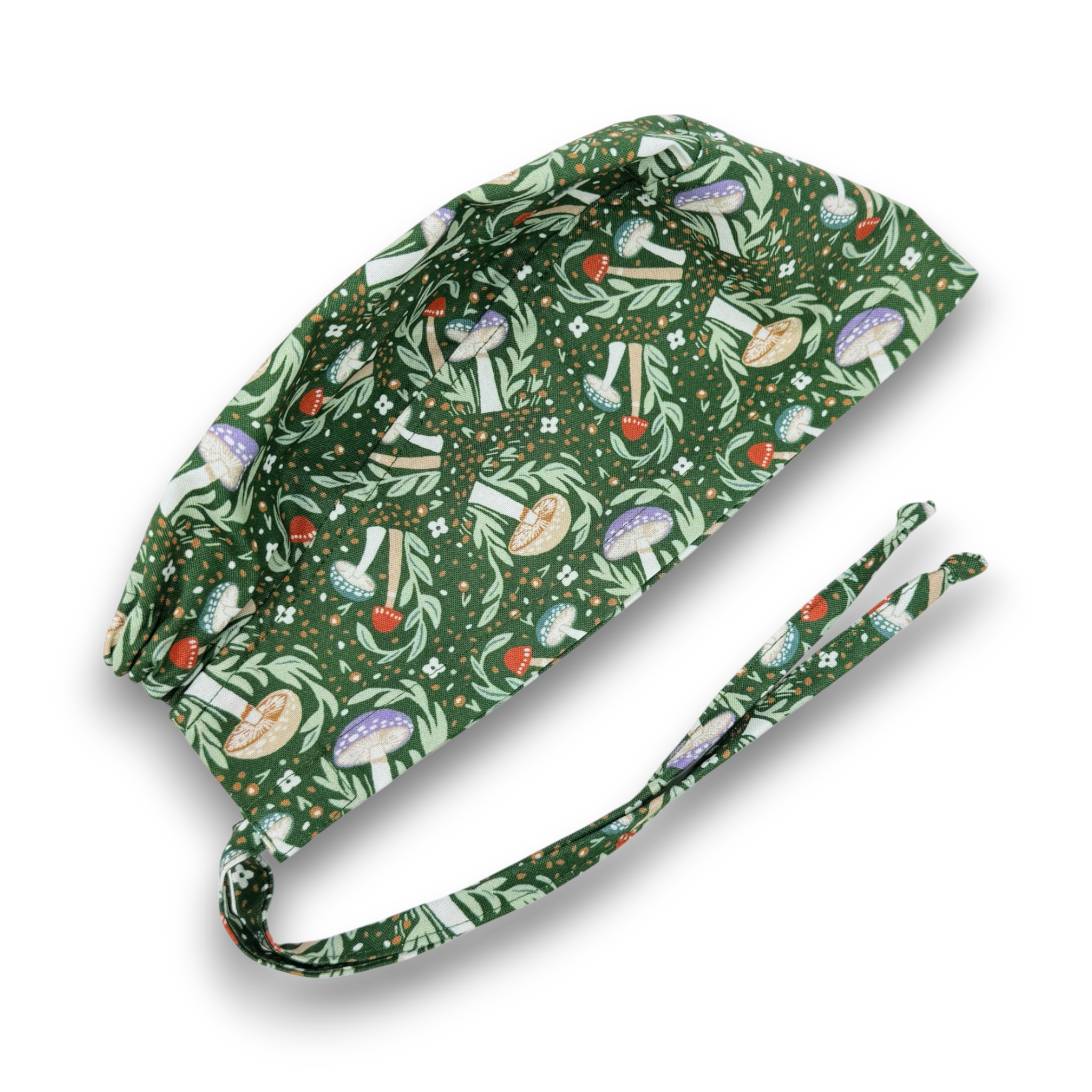 Mushroom Skull tie-back style surgical scrub cap for men by Paradise Caps.