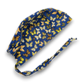 Yellow Butterfly Skull tie-back style surgical scrub cap for men by Paradise Caps.