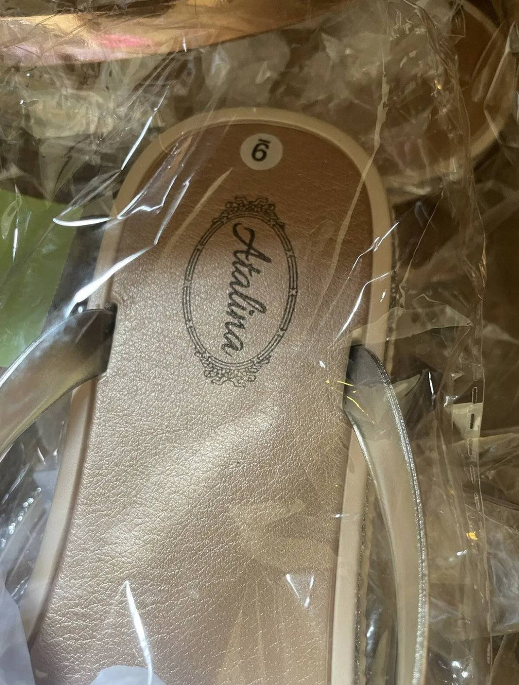 Atalina Sandals Womens Rose Gold Silver Glitter Thong Flip Flop Flat Heel