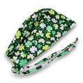 St. Patrick's Day Shamrock Surgical Scrub Cap. Tie-Back Cotton Skull Cap by Paradise Caps.
