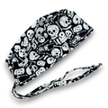 Glow Tossed Skull tie-back style surgical scrub cap for men by Paradise Caps. Glows in the Dark!