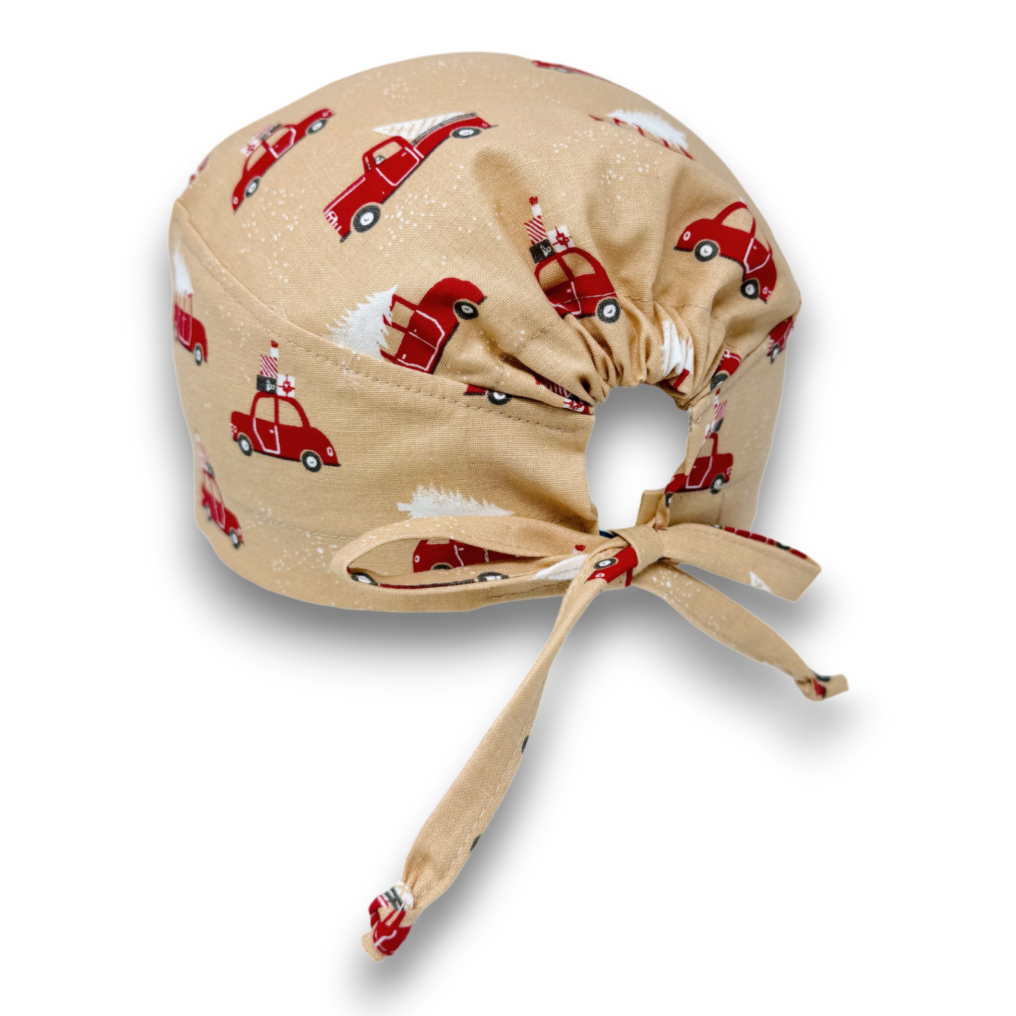 Christmas Skull tie-back style surgical scrub cap for men by Paradise Caps.