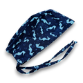 Mens Surgical scrub cap. Ocean Seahorse Print tie back scrub hat by Paradise Caps.