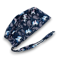 Men's surgical scrub cap. Unicorn skull tie-back style scrub cap by Paradise Caps. Navy.