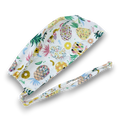 Pineapple Skull tie-back style surgical scrub cap for men by Paradise Caps.