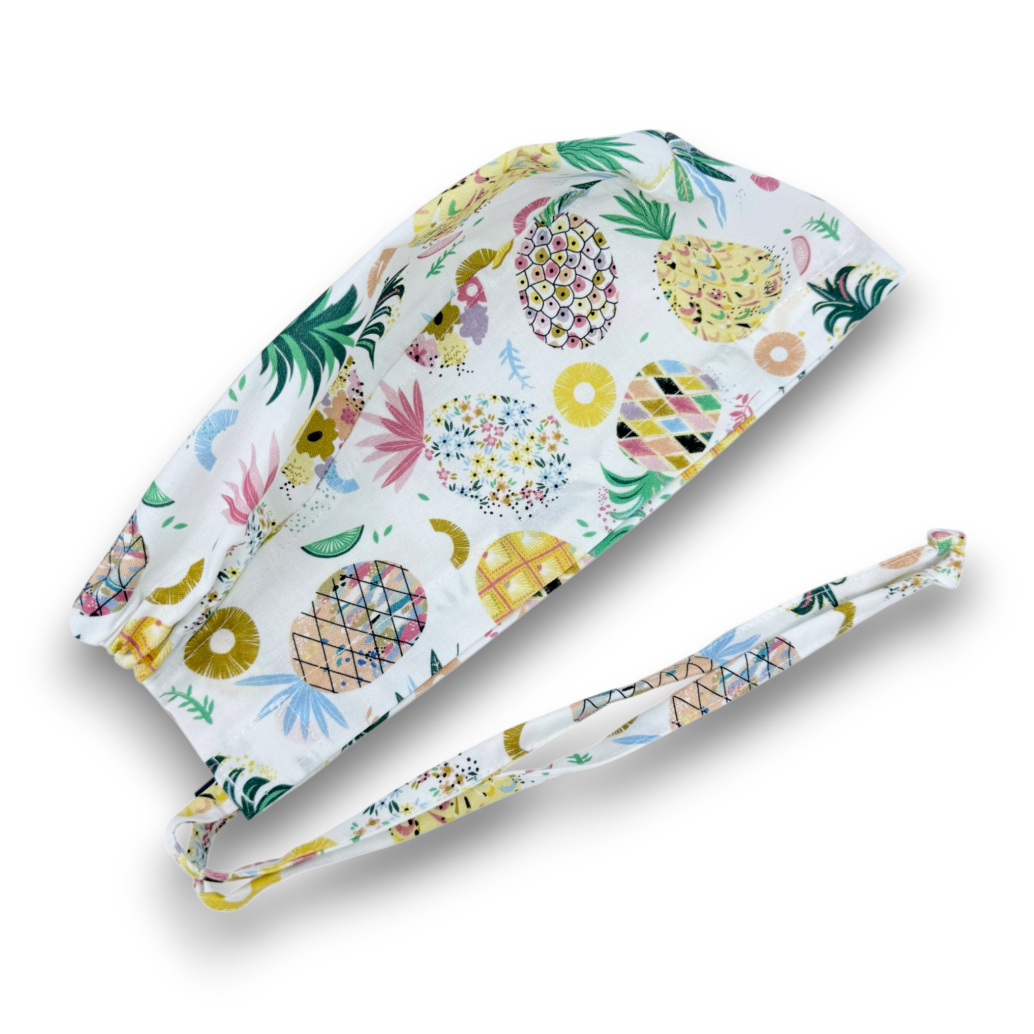 Pineapple Skull tie-back style surgical scrub cap for men by Paradise Caps.