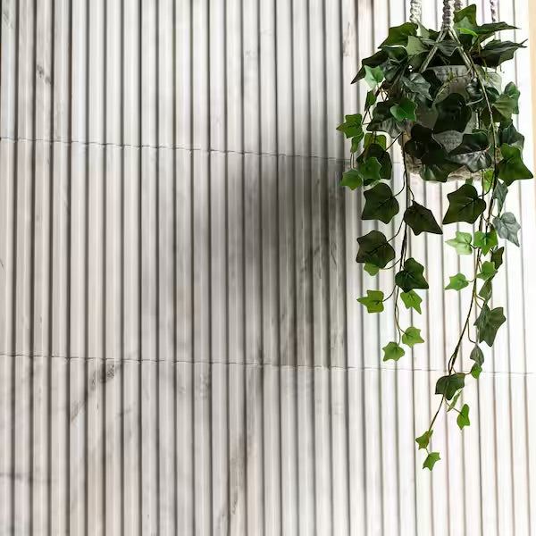 Open Box MSI Arabescato Venato White 4 in. x 12 in. Fluted Honed Marble Mosaic Wall Tile (4.95 sq. ft./Case)