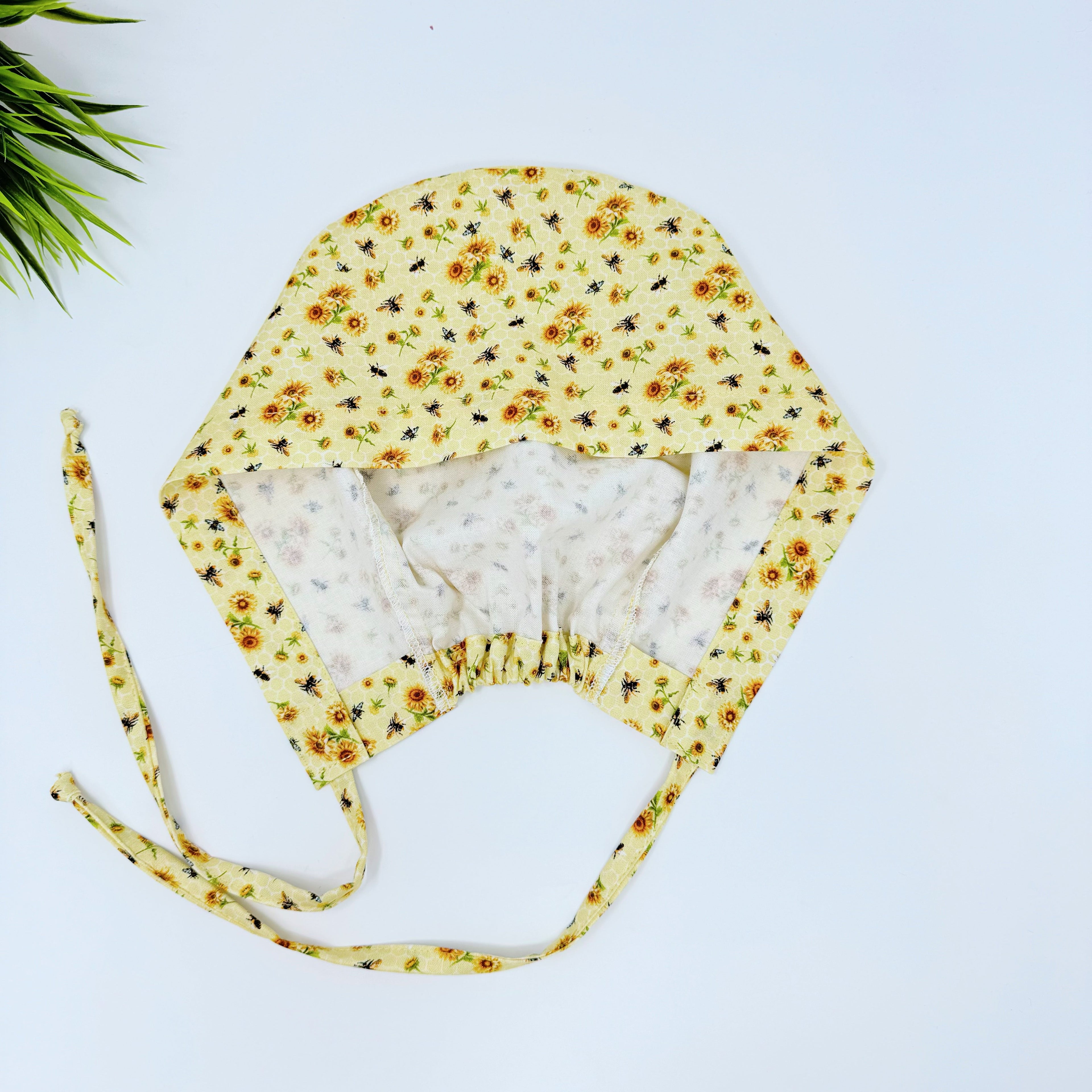 Bee And Sunflower Bouquets regular surgical cap. Scrub caps for women and men.