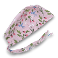 Spring Strawberries Skull tie-back style surgical scrub cap for men by Paradise Caps.