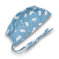 Sage Bunnies Skull tie-back style surgical scrub cap for men by Paradise Caps.