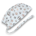 Peace Skull tie-back style surgical scrub cap for men by Paradise Caps.