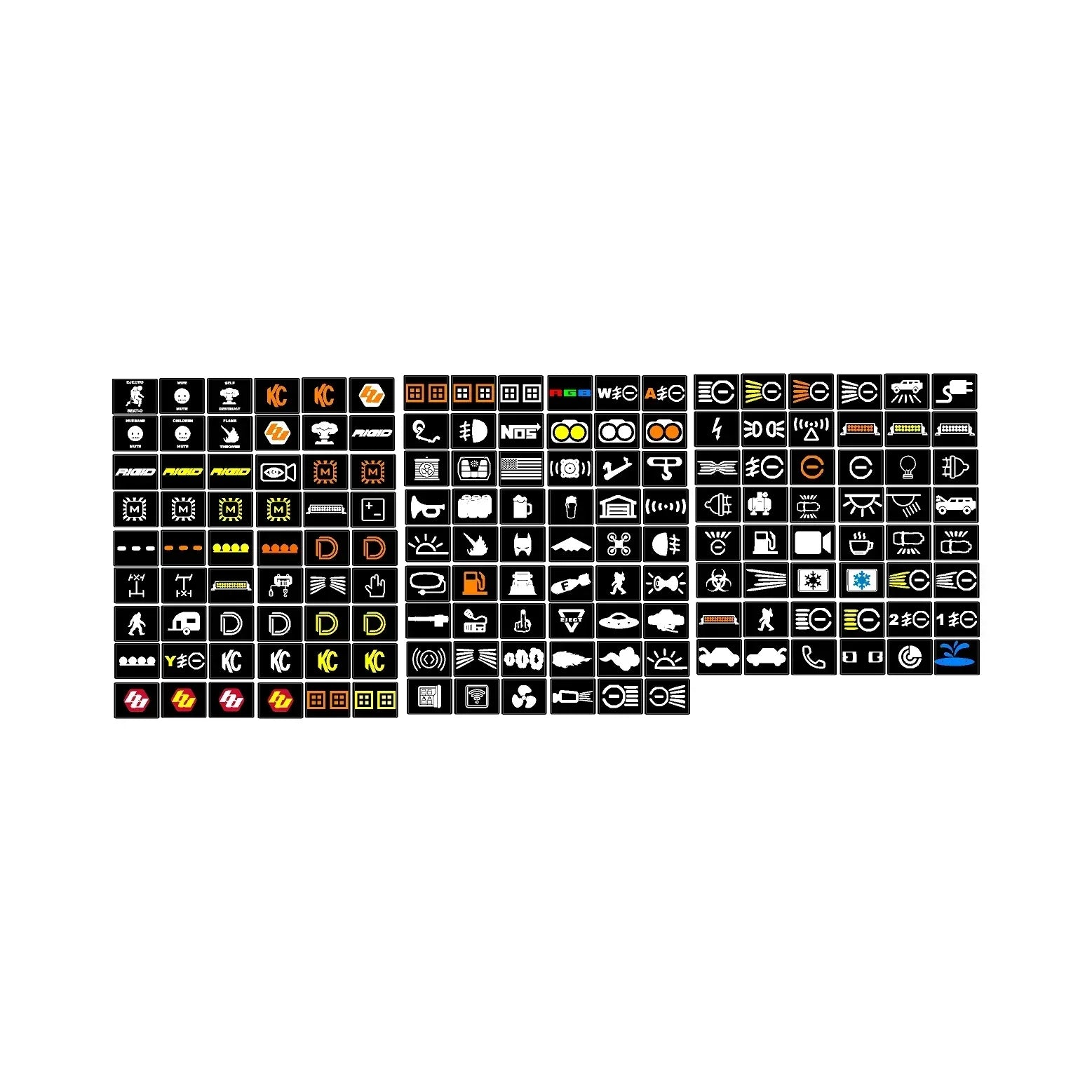 Auxiliary Switch Labels (Upfitter) - 2024+ Tacoma / Land Cruiser / 2025+ 4Runner