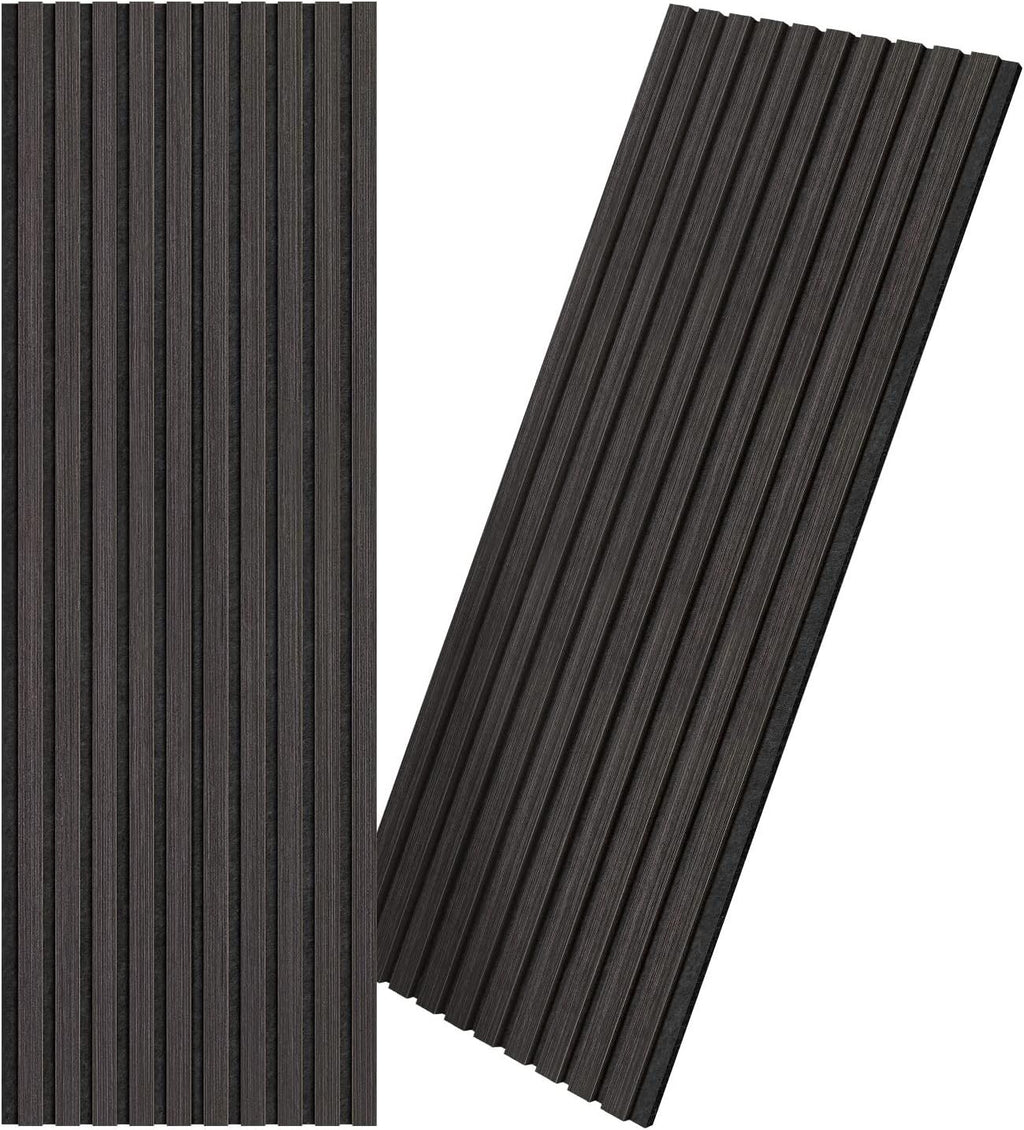 UMIACOUSTICS Wood Wall Panels, 2 PCS Diffusion Panels, 47.2" x 15.7" Sound Proof Panels for Home Office Cinema (Ebony)