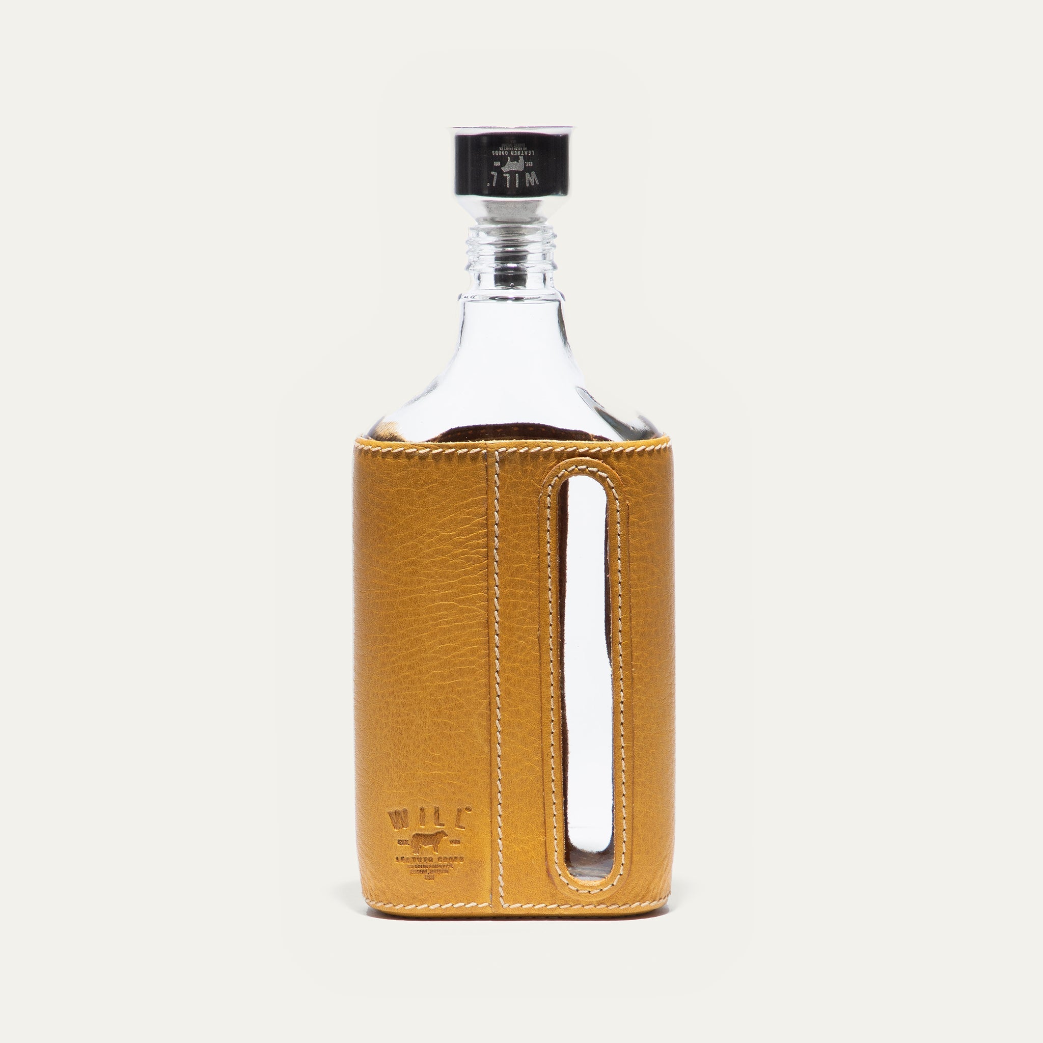 Glass Leather Flask 375Ml