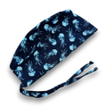 Jellyfish Skull tie-back style surgical scrub cap for men by Paradise Caps.