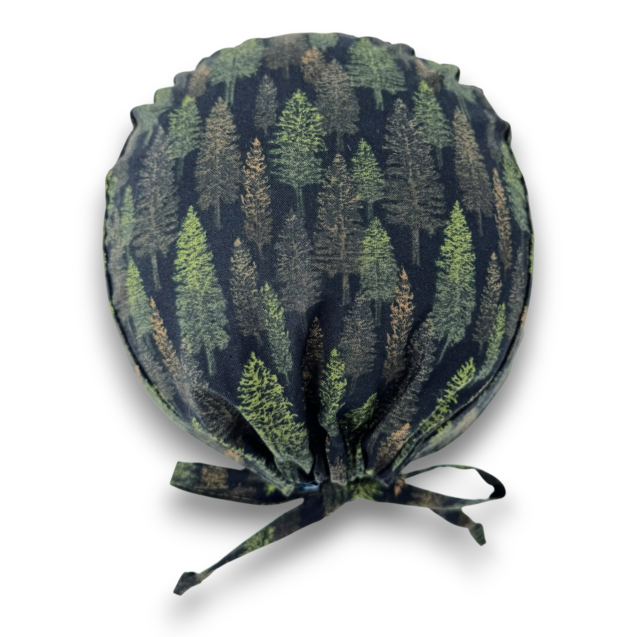 Pine Tree Skull tie-back style surgical scrub cap for men by Paradise Caps.