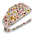 Fall floral surgical cap. Autumn vibe skull tie-back style scrub cap by Paradise Caps.