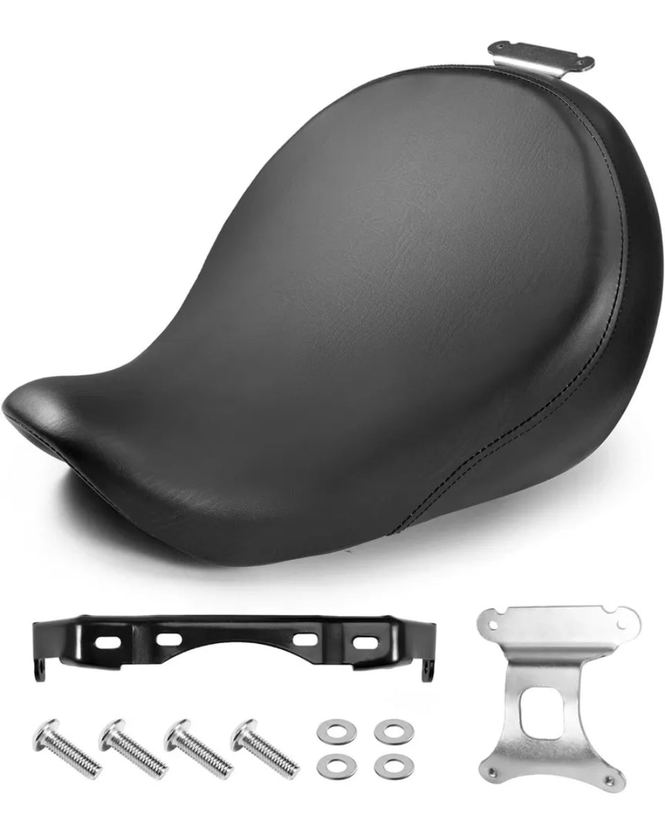 Open Box Motorcycle Front Rider Driver Seat Pillion Cushion Pad with Mounting Bracket Fit