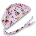 Dog Skull tie-back style surgical scrub cap for men by Paradise Caps.