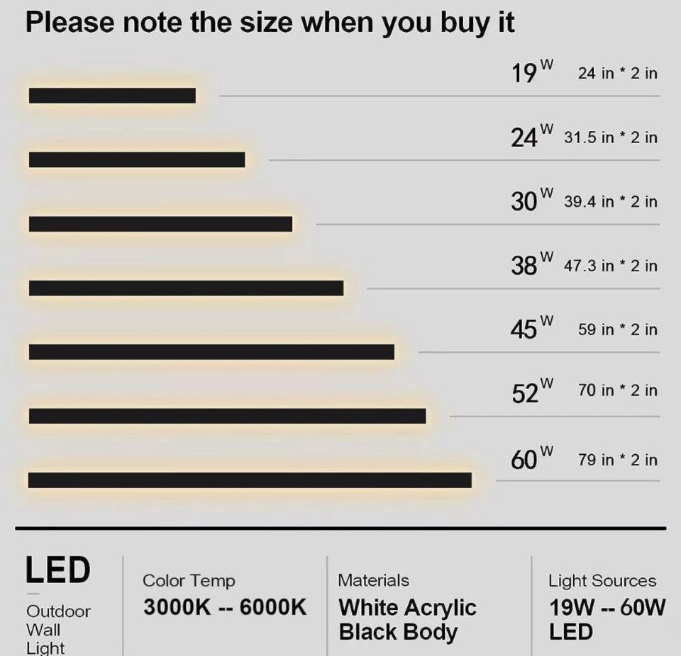 Levxhotty 59 inch Modern Outdoor Wall Lights,3000K-6000K Dimmable Outdoor Wall Sconce,Long Wall Light with Remote Control,Exterior Linear Wall Lightin