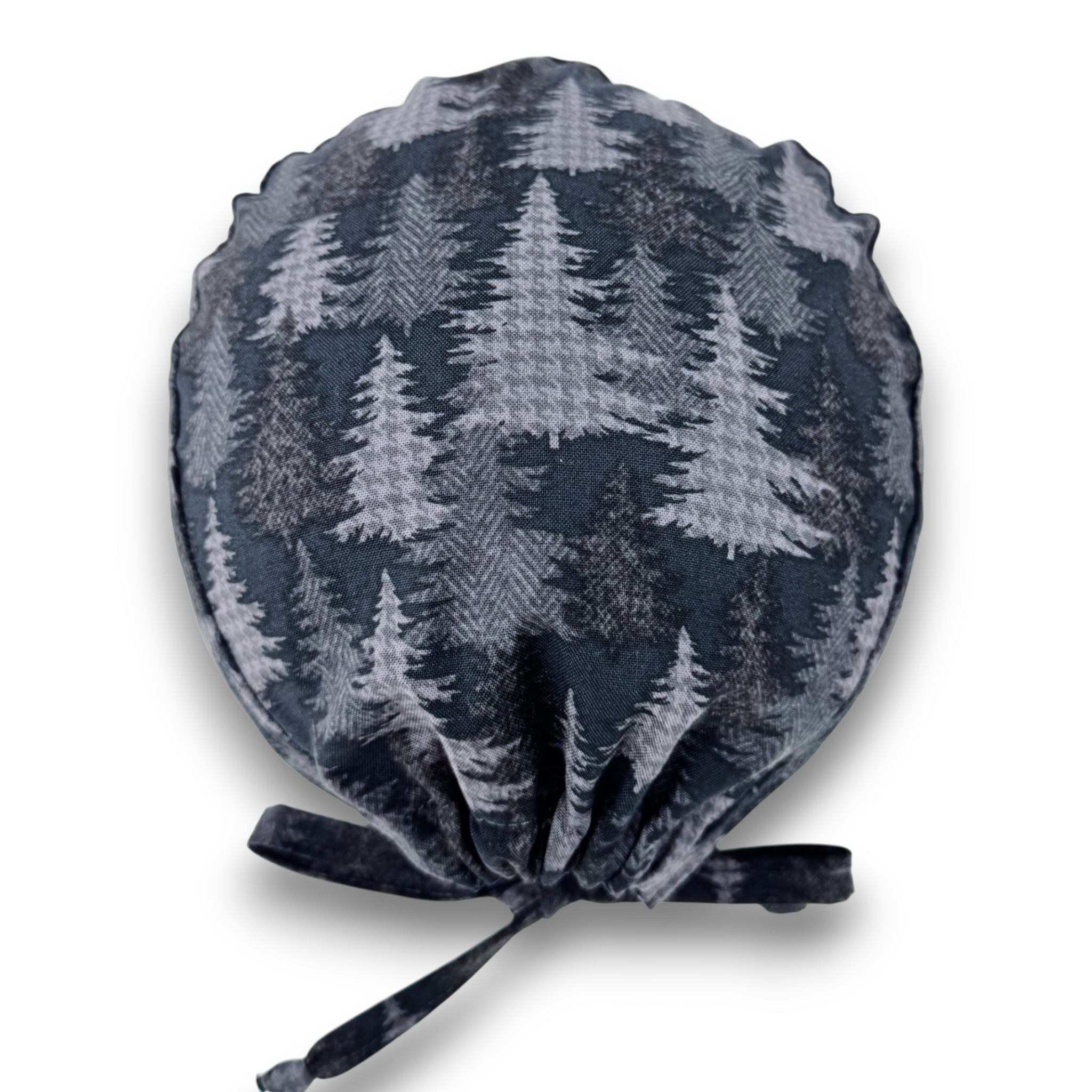 Pine Trees Skull tie-back style surgical scrub cap for men by Paradise Caps.