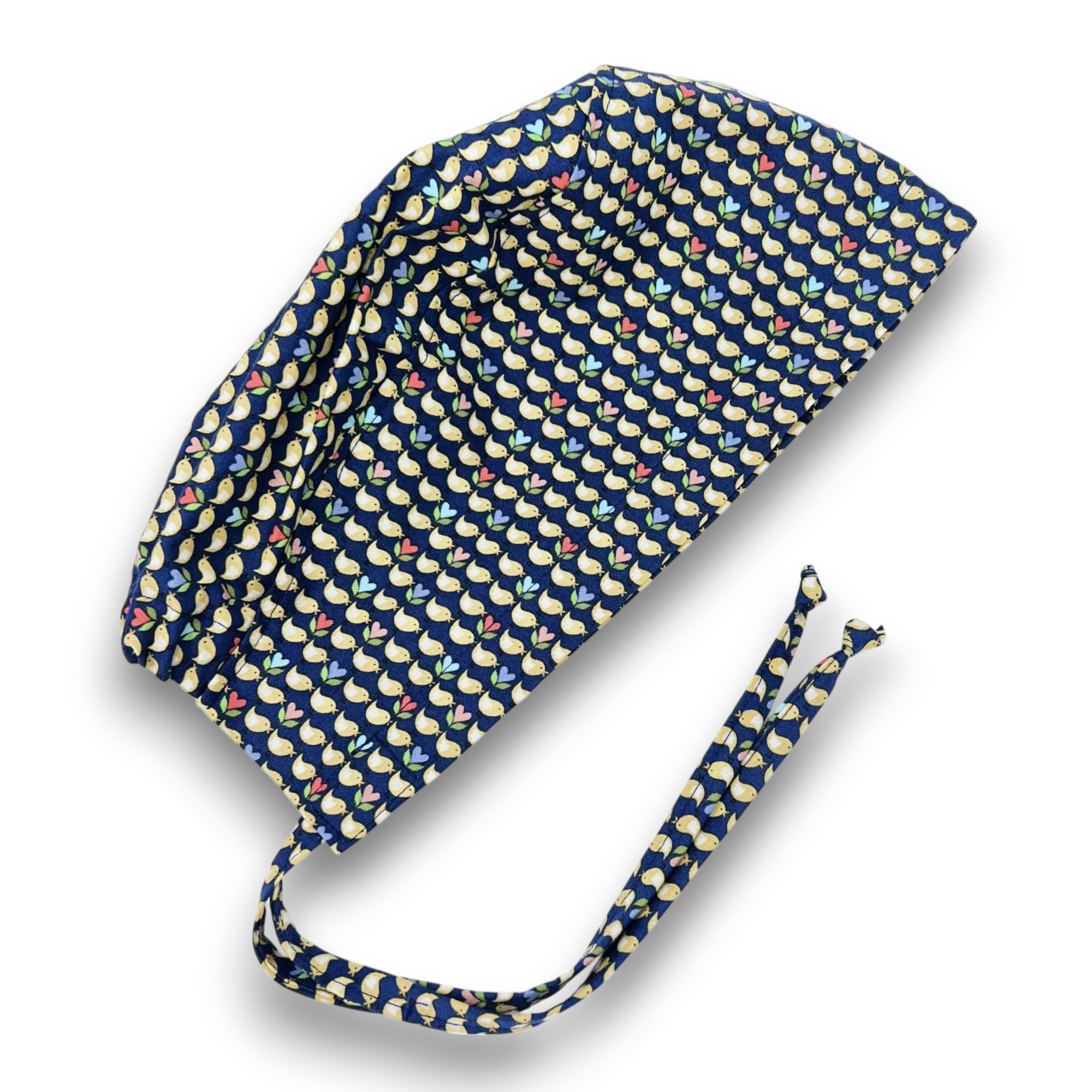 Birds Skull tie-back style surgical scrub cap by Paradise Caps.