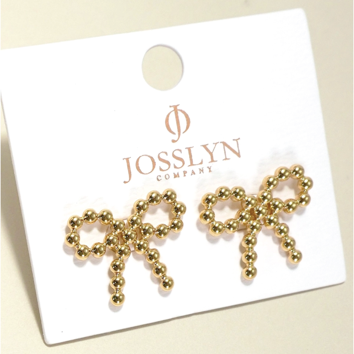 18K Stainless Gold Bow Stud