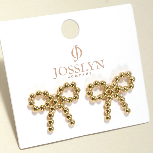 18K Stainless Gold Bow Stud