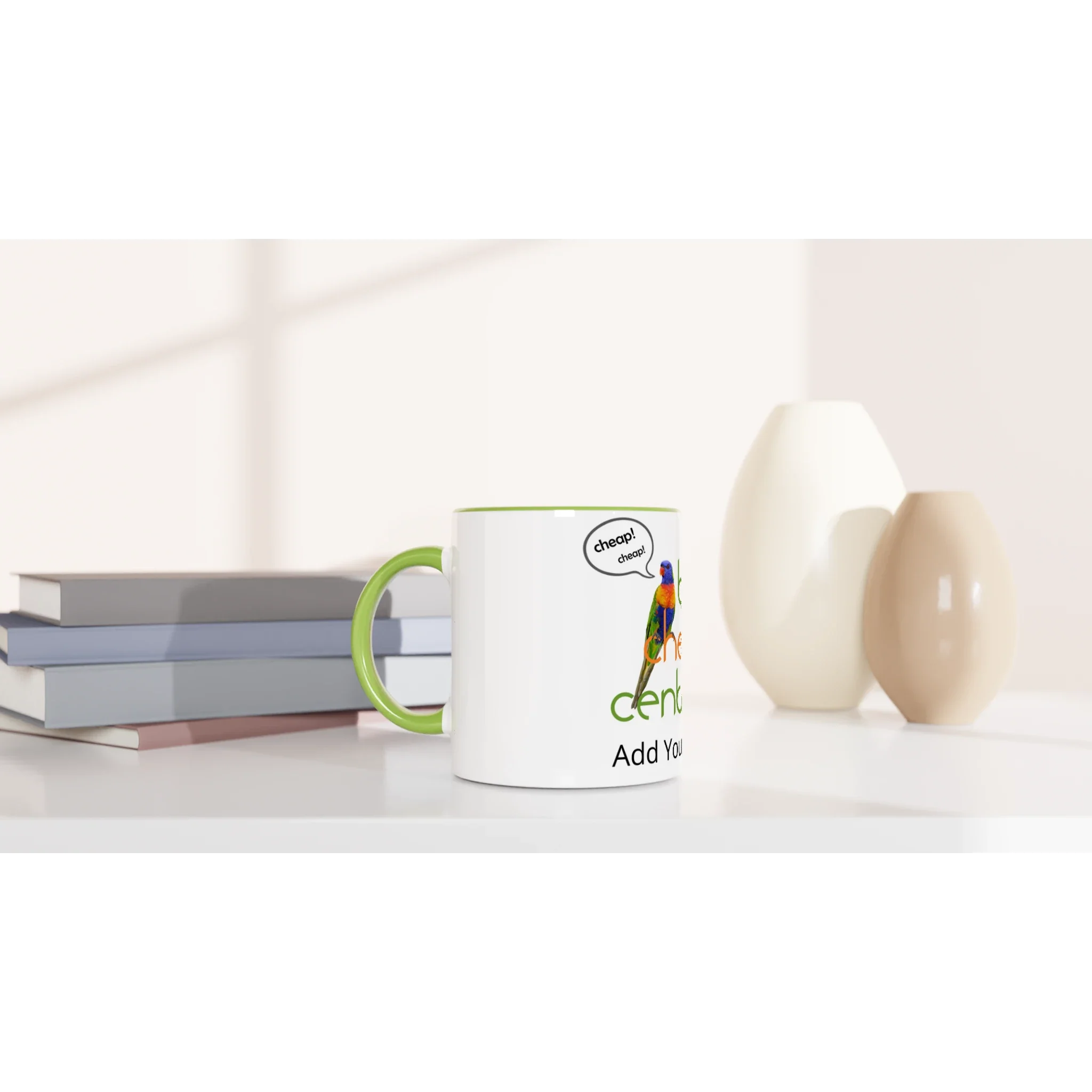 White 11oz Ceramic Mug with Color Inside