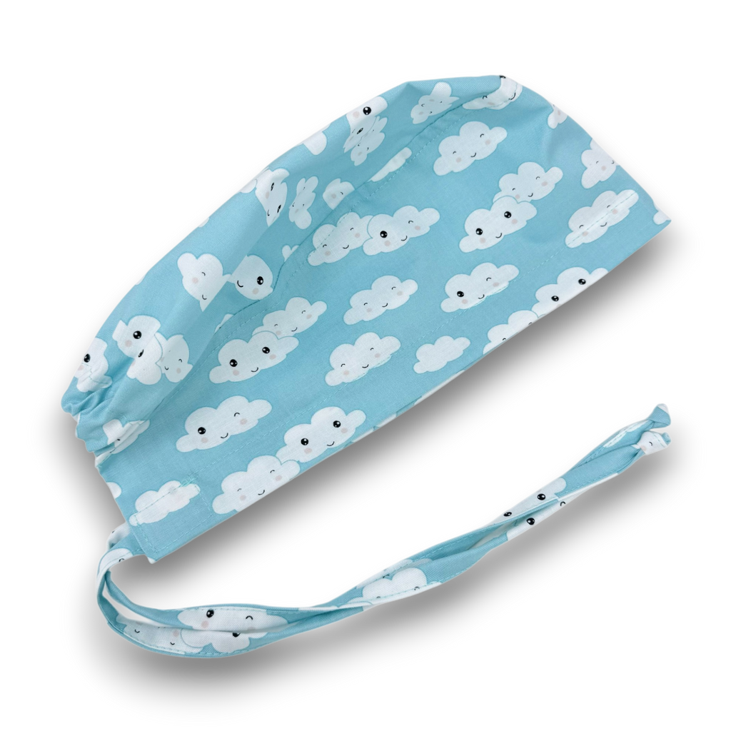 Cloud Skull tie-back style surgical scrub cap for men by Paradise Caps.