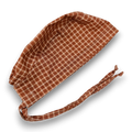Rustic Check Men's Skull tie-back style surgical scrub cap by Paradise Caps.