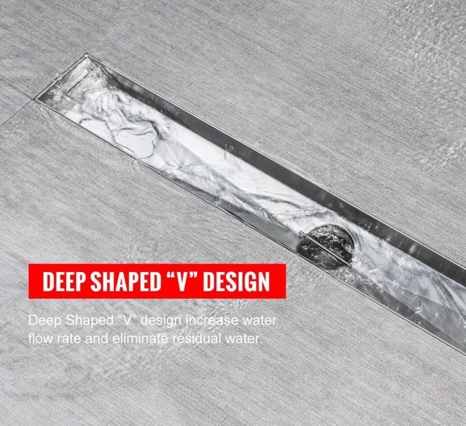 SaniteModar Linear Shower Drain, Shower Drain 60 inch with Removable Square Hole Panel, AISI Brushed 304 Stainless Steel Shower Floor Linear Drain wit