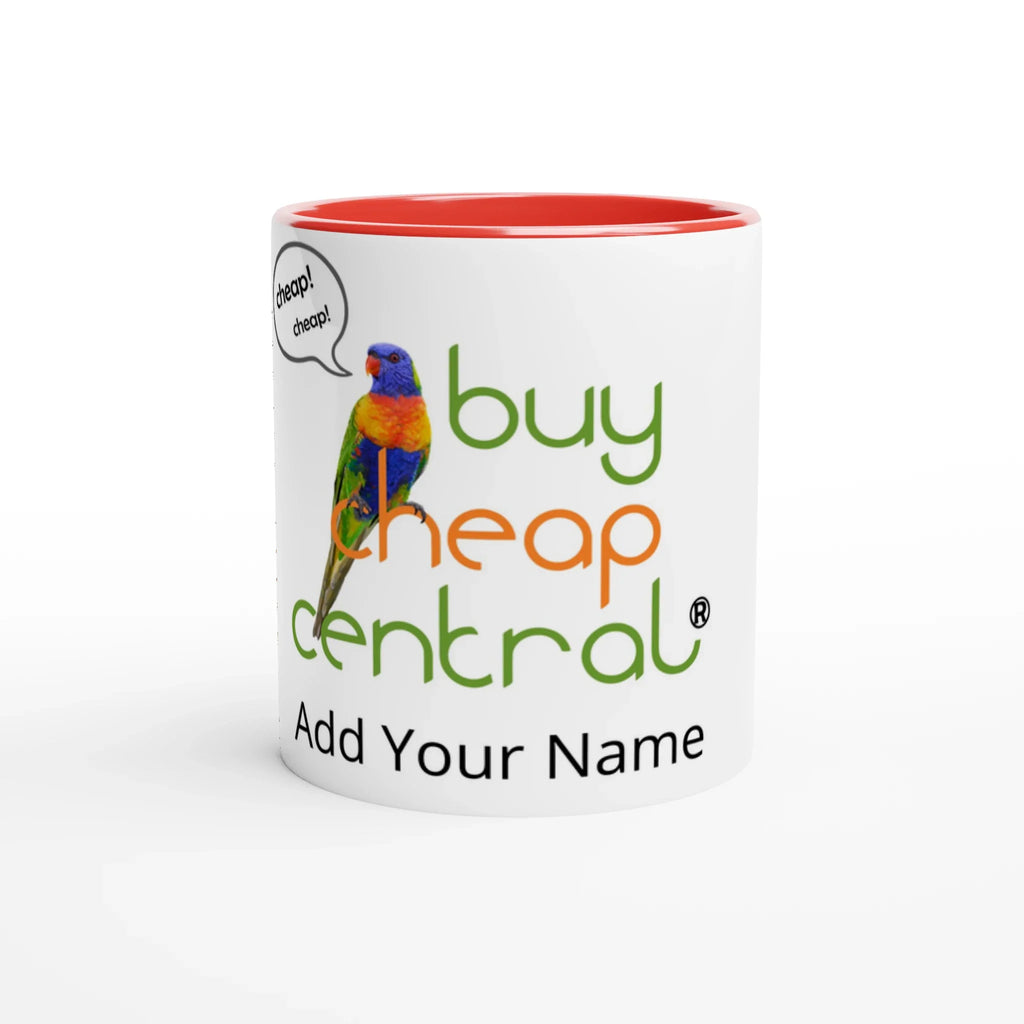 White 11oz Ceramic Mug with Color Inside