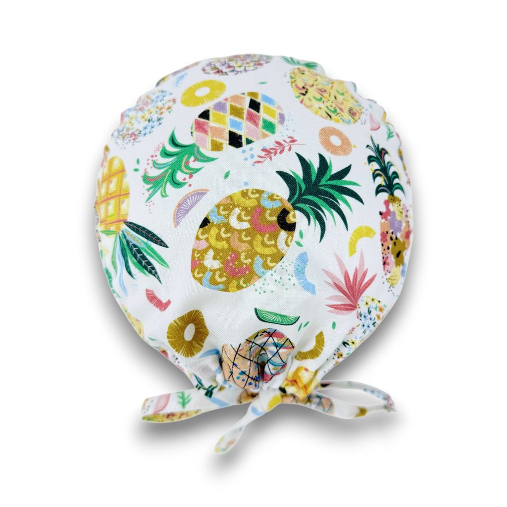 Pineapple Skull tie-back style surgical scrub cap for men by Paradise Caps.