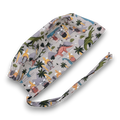 Men's surgical scrub cap. Safari Dino skull tie-back style scrub cap by Paradise Caps.