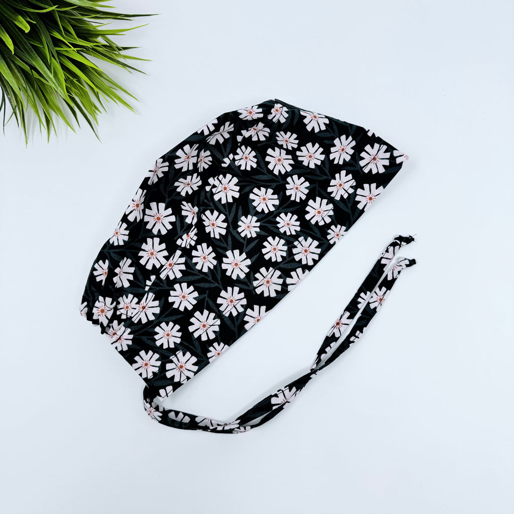 Night phlox Skull tie-back style surgical scrub cap for men by Paradise Caps.