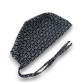 Black Circle Skull tie-back style surgical scrub cap for men by Paradise Caps.