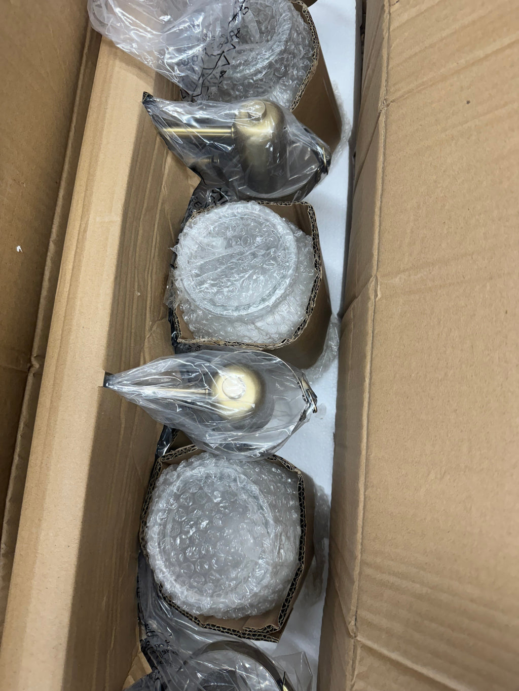 Progress Lighting Calhoun Collection 30-1/4 in. 4-Light Gold Vintage Brass Clear Glass Farmhouse Urban Industrial Bathroom Vanity Light