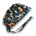 Wild animal Skull tie-back style surgical scrub cap for men by Paradise Caps.