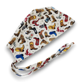 Cowboy Boots Print Men's surgical cap. Skull tie-back style surgical scrub cap by Paradise Caps.
