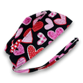 Valentine's day skull tie-back style scrub hat by Paradise Caps.