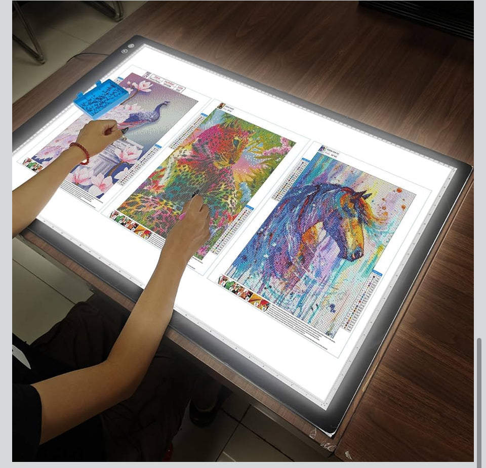 Open Box TOHETO Rechargeable A1 Light Pad 35.4"x23.6", Large LED Light Board for Diamond Painting, 3-Color Modes Light Box, 5 Levels/Stepless Dimming Light Table, Lightbox for Tracing and Drawing, Sketching