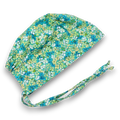 Aqua Flora Skull tie-back style surgical scrub cap for men by Paradise Caps.