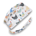 Chickens Skull tie-back style surgical scrub cap for men by Paradise Caps.
