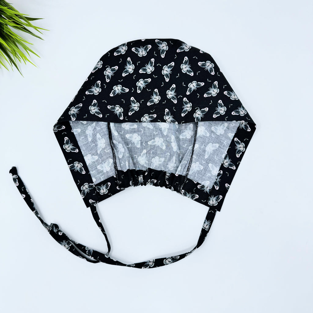 Butterflies Skull tie-back style surgical scrub cap for men by Paradise Caps.