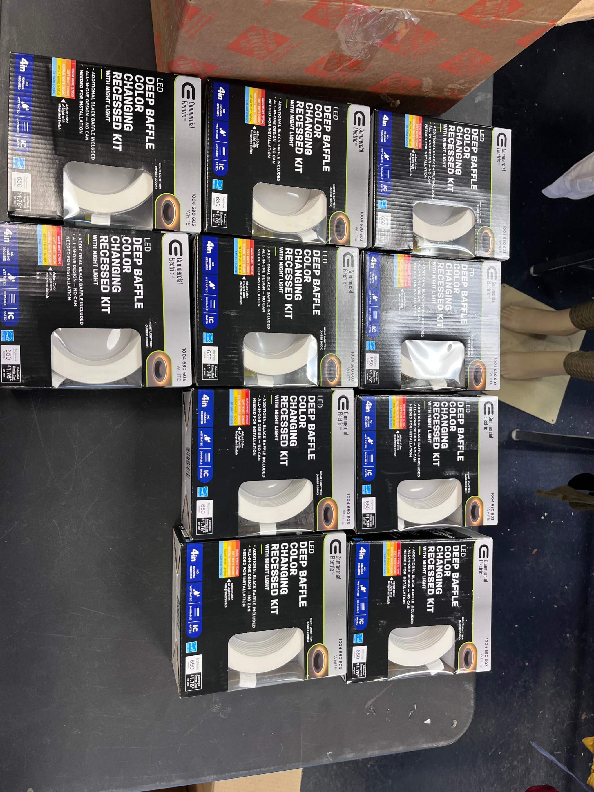 Brand New Commercial Electric 4 in. Adjustable CCT Integrated LED Canless Recessed Light Trim with Night Light 650 Lumens Reduces Glare and Eye Strain