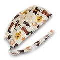 Cowboy Men's Skull tie-back style surgical scrub cap for men by Paradise Caps.
