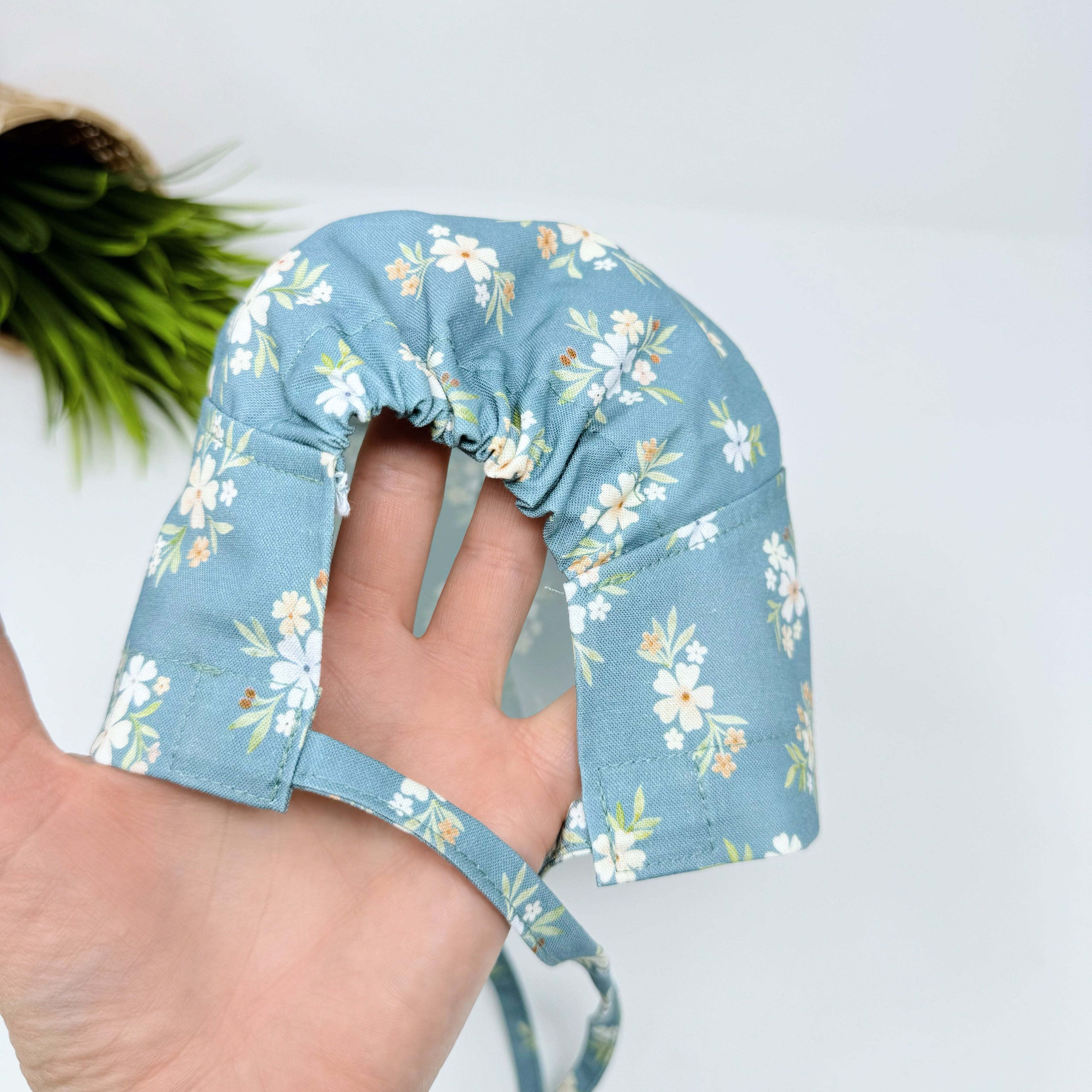 Sage Posies Skull tie-back style surgical scrub cap for men by Paradise Caps.