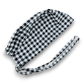 Men's surgical scrub cap. Checkered skull tie-back style scrub cap by Paradise Caps.