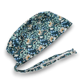 Bird & Floral Skull tie-back style surgical scrub cap for men by Paradise Caps.